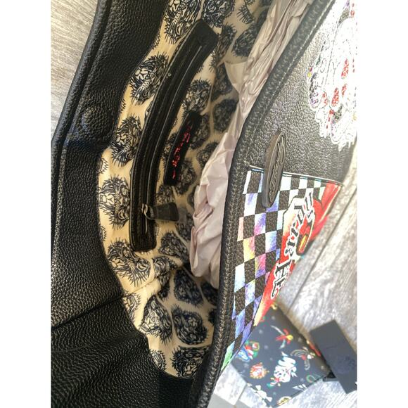 Ed Hardy Embellished Bag & Wallet Set | Skull Rose Tattoo Print - Picture 7 of 11